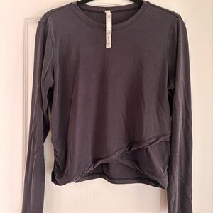 lululemon athletica Long Sleeve ribbed crisscross top